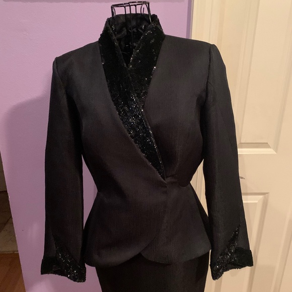 Jovani, Cocktail Dress with matching Jacket, Size 6, Black